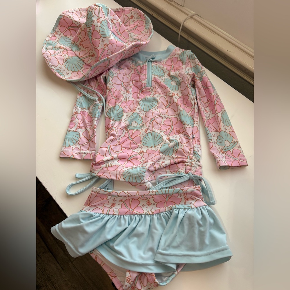 Caden Lane 2T Swim with Matching Hat
